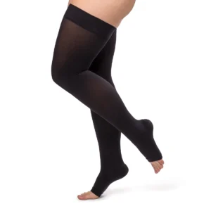 Compression Hosiery, Thigh-High, Open Toe, 30-40mmHg, Opaque